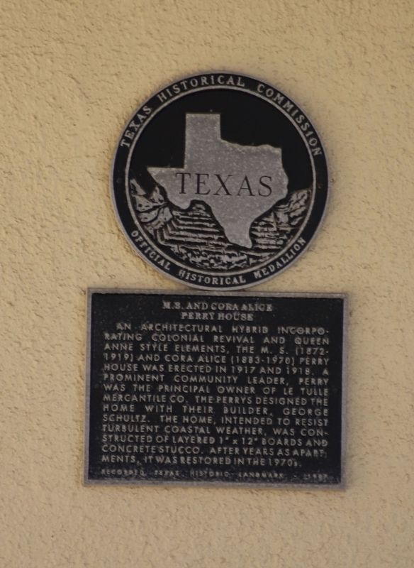 M.S. and Cora Alice Perry House Marker. Click for full size. M.S. and Cora Alice Perry House Marker image. Click for full size.