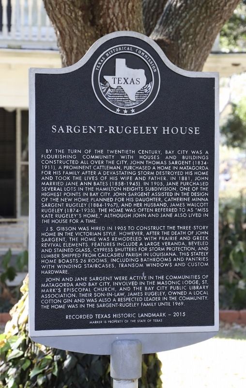 Sargent-Rugeley House Marker image. Click for full size.