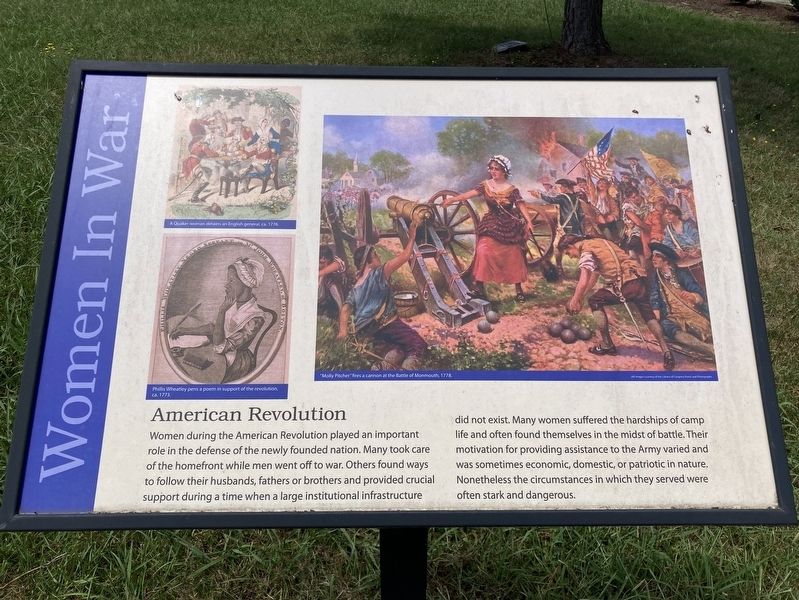 Women In War - American Revolution Marker. Click for full size. Women In War - American Revolution Marker image. Click for full size.