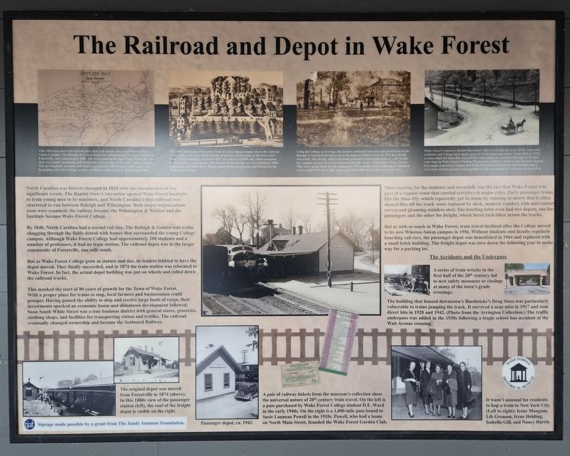 The Railroad and Depot in Wake Forest Marker image. Click for full size.