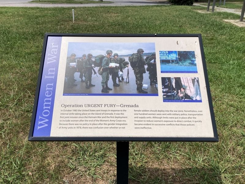 Women In War - Operation URGENT FURY - Grenada Marker. Click for full size. Women In War - Operation URGENT FURY - Grenada Marker image. Click for full size.
