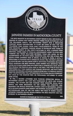 Japanese Farmers in Matagorda County Marker image. Click for full size.