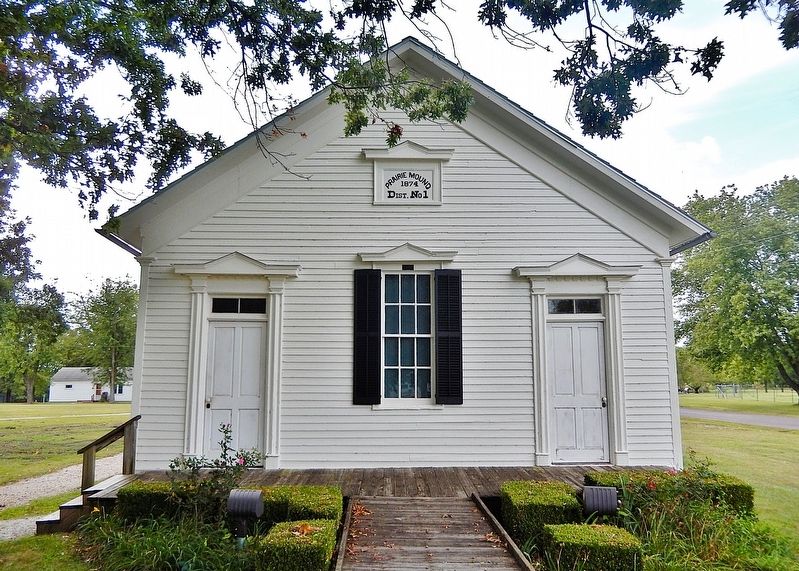 Prairie Mound School (<i>east/front elevation</i>). Click for full size. Prairie Mound School (<i>east/front elevation</i>) image. Click for full size.