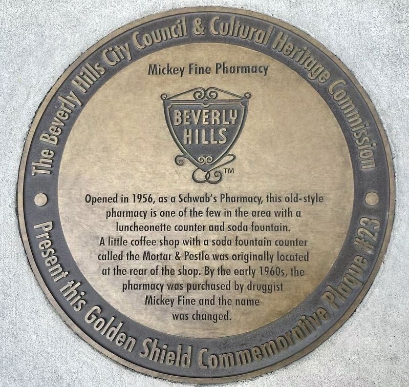 Mickey Fine Pharmacy Marker. Click for full size. Mickey Fine Pharmacy Marker image. Click for full size.