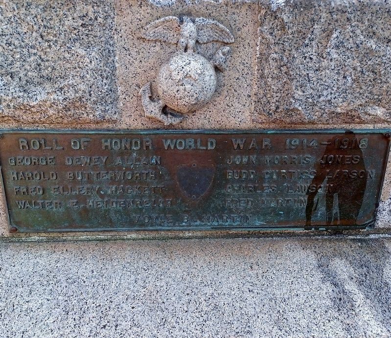Roll of Honor World War 1914 - 1918 Marker image. Click for full size.