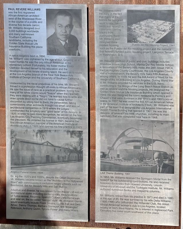 Paul Revere Williams Marker. Click for full size. Paul Revere Williams Marker image. Click for full size.