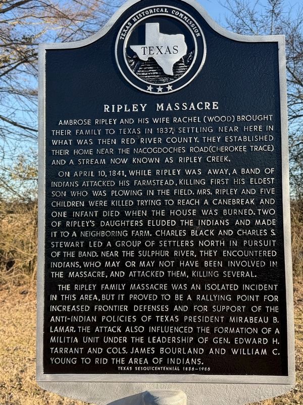 Ripley Massacre Marker image. Click for full size.