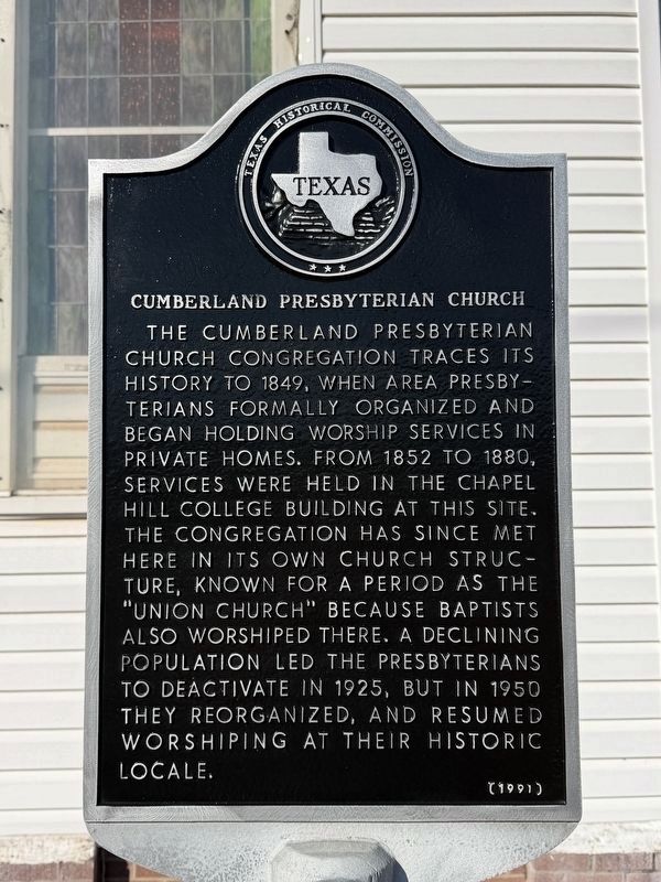 Cumberland Presbyterian Church Marker image. Click for full size.