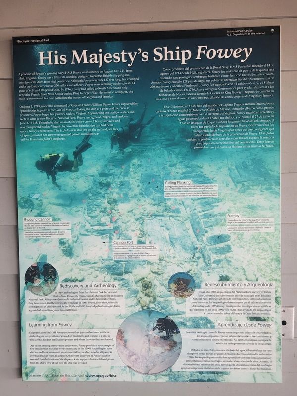 His Majesty's Ship <i>Fowey</i> Marker image. Click for full size.