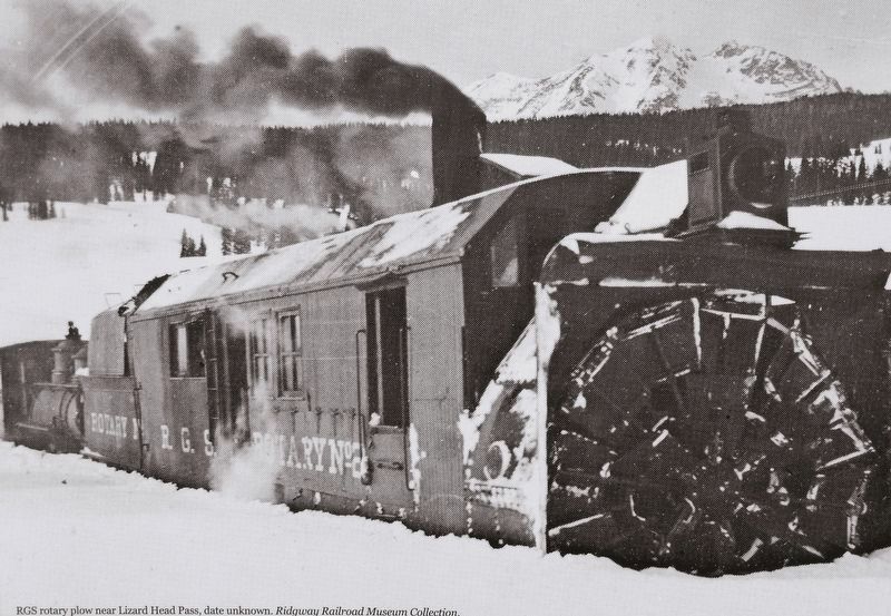 Marker detail: RGS rotary plow near Lizard Head Pass. Click for full size. Marker detail: RGS rotary plow near Lizard Head Pass image. Click for full size.