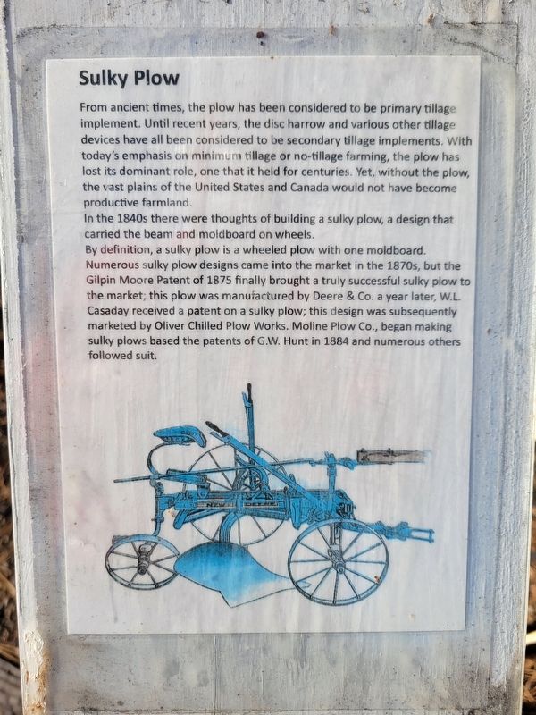 Sulky Plow Marker. Click for full size. Sulky Plow Marker image. Click for full size.