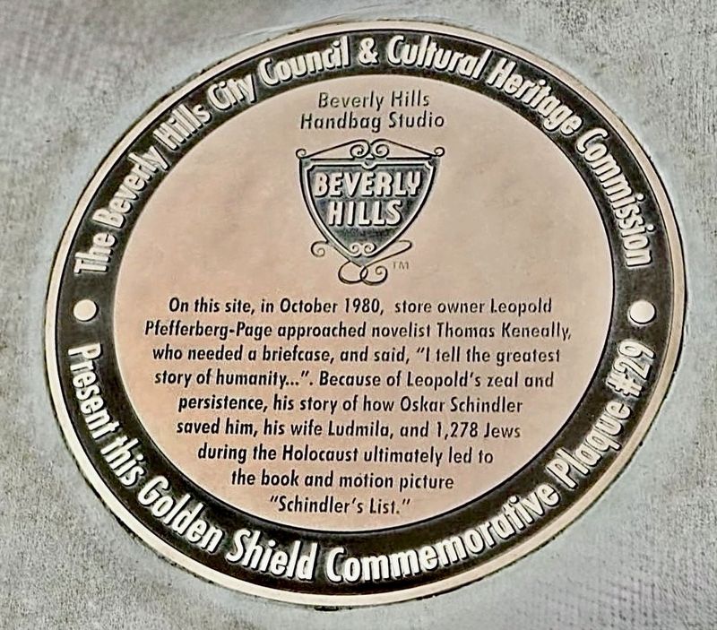 Beverly Hills Handbag Studio Marker. Click for full size. Beverly Hills Handbag Studio Marker image. Click for full size.