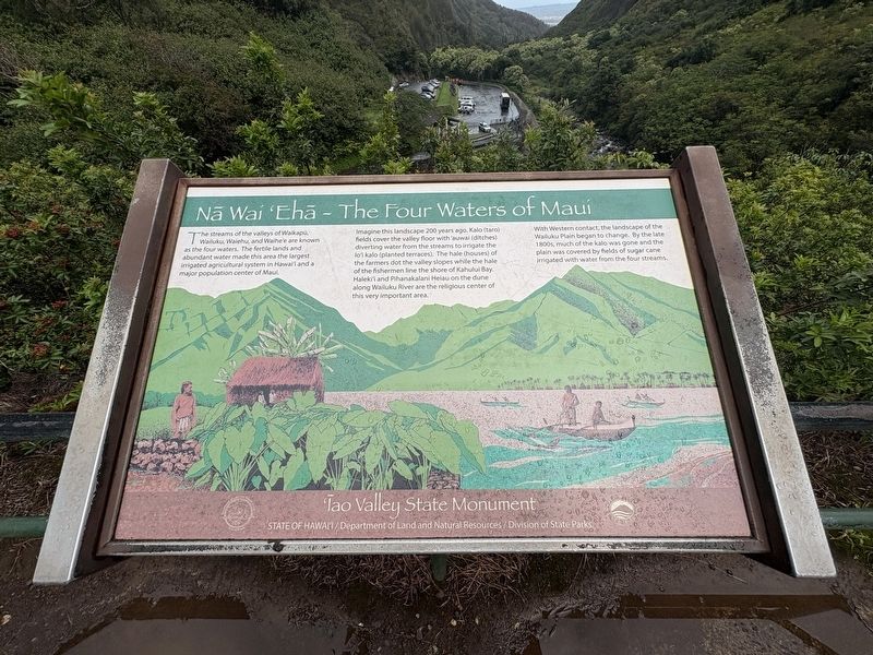 Na Wai 'Eha - The Four Waters of Maui Marker. Click for full size. Na Wai 'Eha - The Four Waters of Maui Marker image. Click for full size.