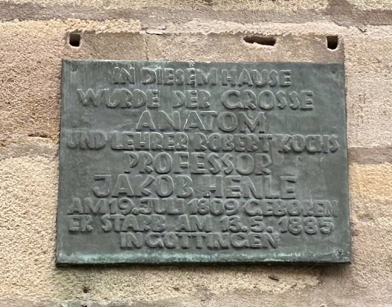 Professor Jakob Henle Marker. Click for full size. Professor Jakob Henle Marker image. Click for full size.