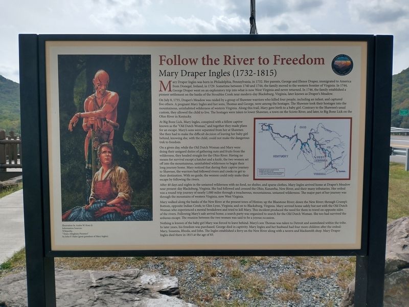 Follow the River to Freedom Marker. Click for full size. Follow the River to Freedom Marker image. Click for full size.
