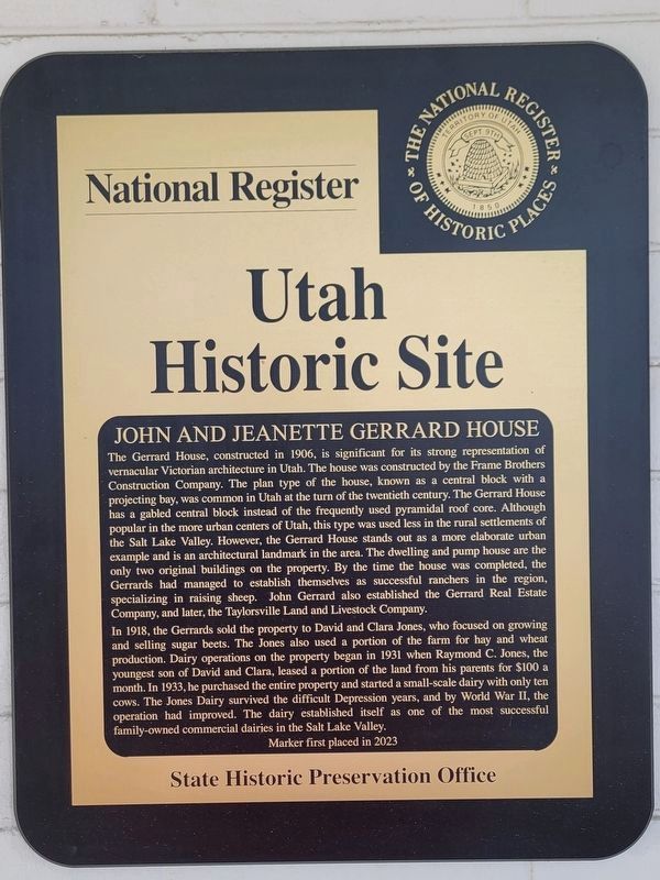 John and Jeanette Gerrard House Marker image. Click for full size.