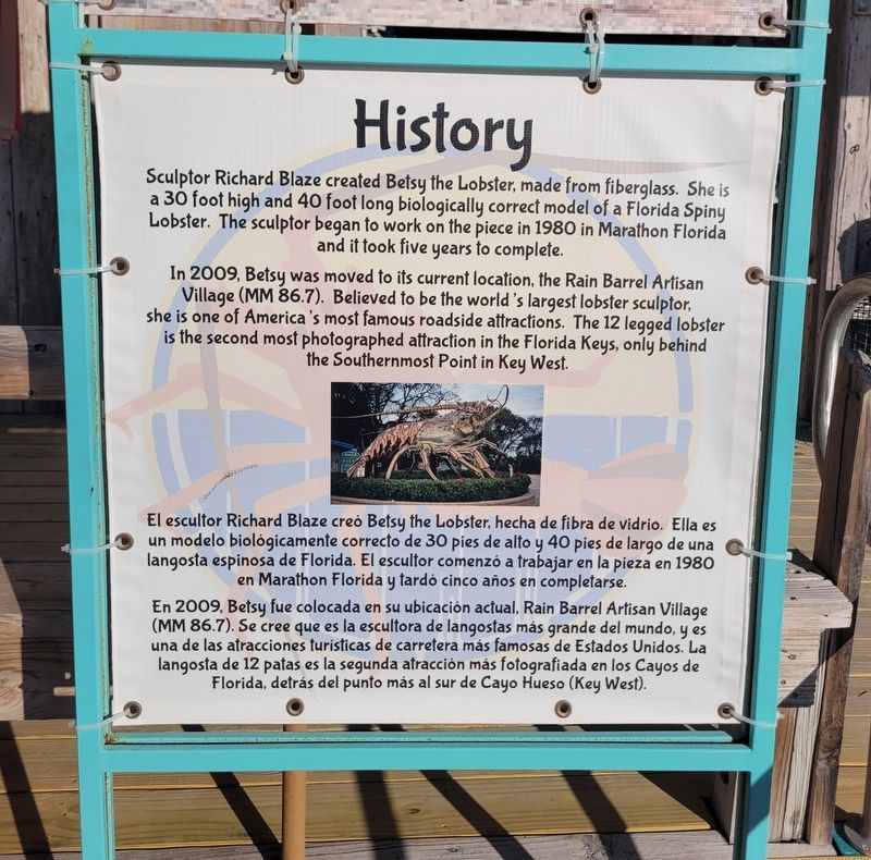 Betsy the Lobster - History Marker. Click for full size. Betsy the Lobster - History Marker image. Click for full size.