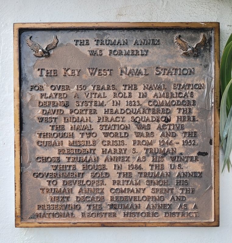 The Truman Annex was formerly the Key West Naval Station Marker image. Click for full size.