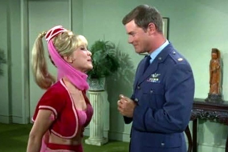 Barbara Eden and Larry Hagman in "I Dream of Jeannie". Click for more information. Barbara Eden and Larry Hagman in "I Dream of Jeannie" image. Click for more information.