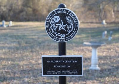 Waelder City Cemetery Marker. Click for full size. Waelder City Cemetery Marker image. Click for full size.