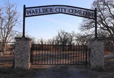 Waelder City Cemetery Marker. Click for full size. Waelder City Cemetery Marker image. Click for full size.
