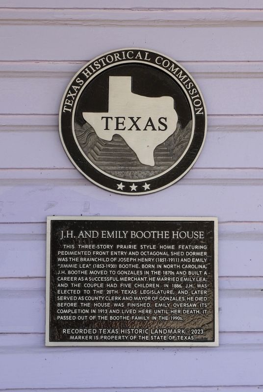 J. H. and Emily Boothe House Marker image. Click for full size.