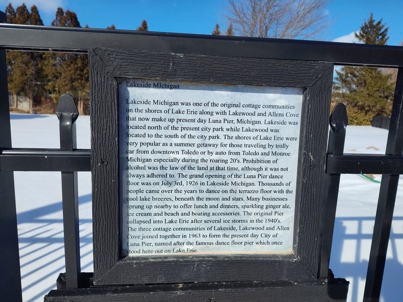 Lakeside Michigan Marker. Click for full size. Lakeside Michigan Marker image. Click for full size.