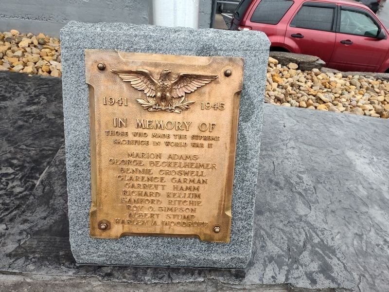 American Legion Post No. 288 World War II Memorial Marker. Click for full size. American Legion Post No. 288 World War II Memorial Marker image. Click for full size.