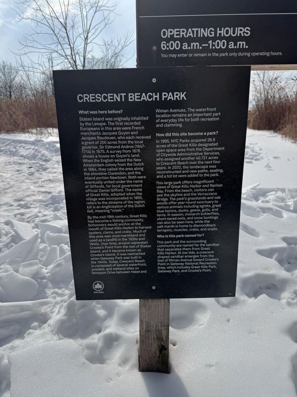 Crescent Beach Park Marker. Click for full size. Crescent Beach Park Marker image. Click for full size.