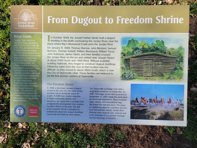 From Dugout to Freedom Shrine Marker image. Click for full size.