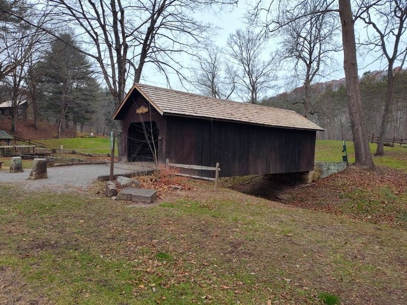 Thomas J. Malone Covered Bridge and Marker image. Click for full size.