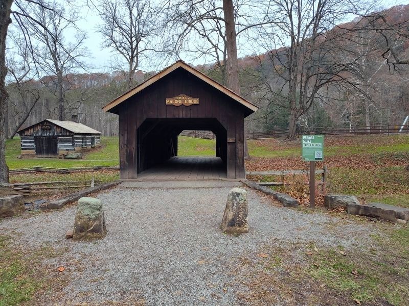 Thomas J. Malone Covered Bridge and Marker image. Click for full size.