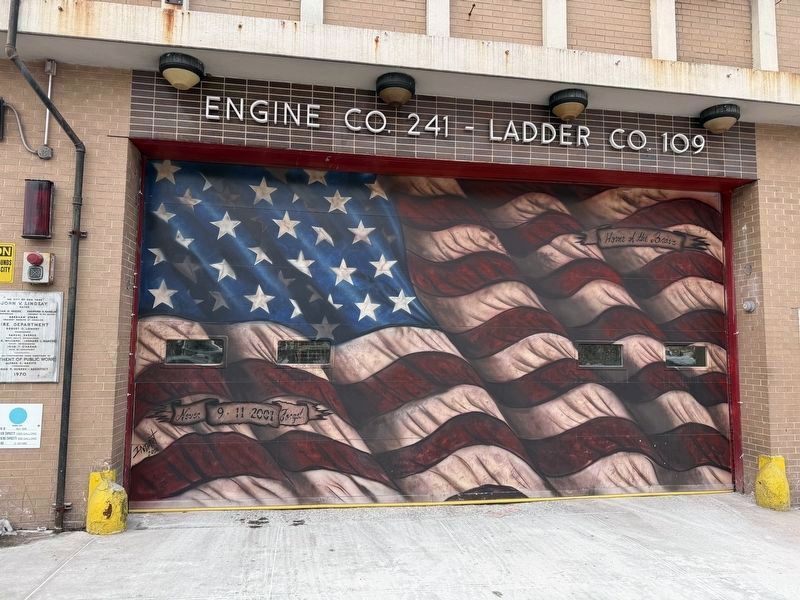 Engine Co. 241 - Ladder Co. 109 9/11/2001 Memorial Mural image. Click for full size.