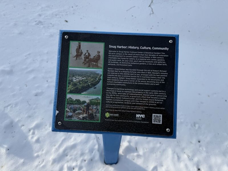 Snug Harbor: History, Culture, Community Marker image. Click for full size.