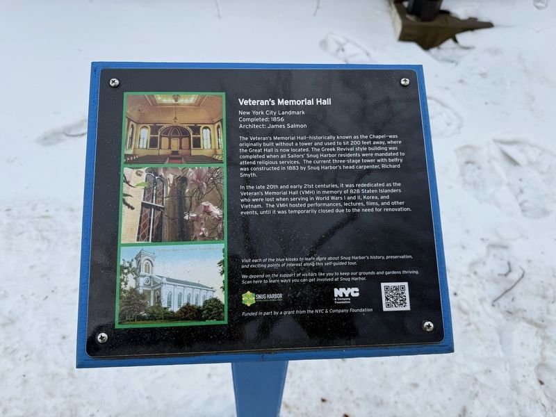 Veteran's Memorial Hall Marker image. Click for full size.