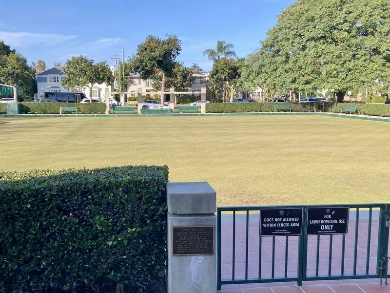 Lawn Bowling Marker and Bowling Green. Click for full size. Lawn Bowling Marker and Bowling Green image. Click for full size.