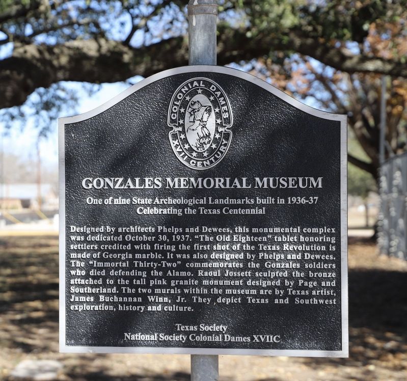 Gonzales Memorial Museum Marker image. Click for full size.
