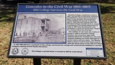 1851 College Survives the Civil War Marker image. Click for full size.