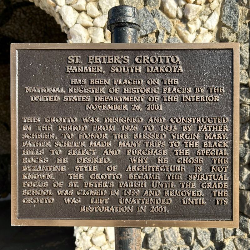 St. Peter's Grotto Marker image. Click for full size.