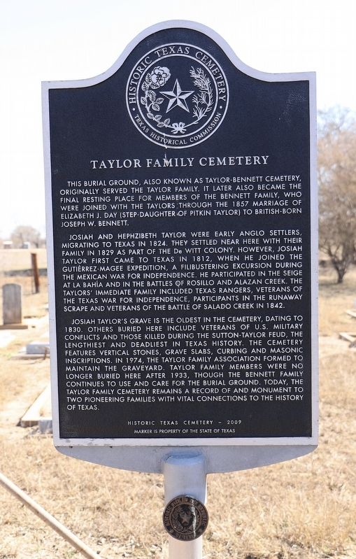 Taylor Family Cemetery Marker image. Click for full size.