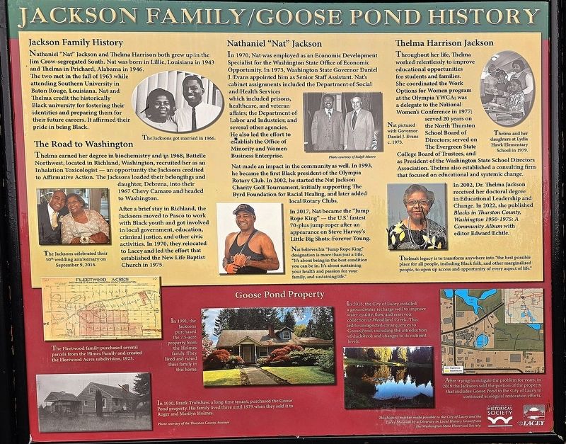 Jackson Family / Goose Pond history Marker image. Click for full size.