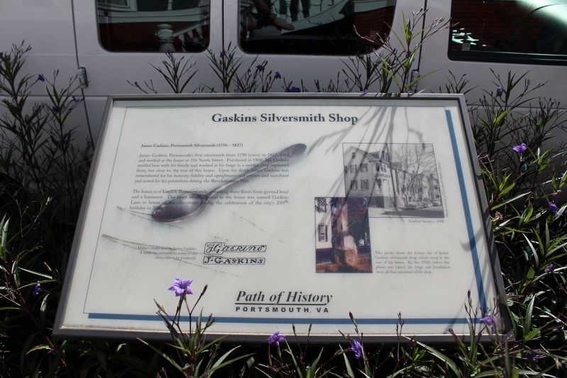 Gaskins Silversmith Shop Marker. Click for full size. Gaskins Silversmith Shop Marker image. Click for full size.
