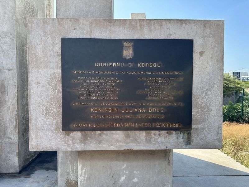 Queen Juliana Bridge Memorial Marker. Click for full size. Queen Juliana Bridge Memorial Marker image. Click for full size.