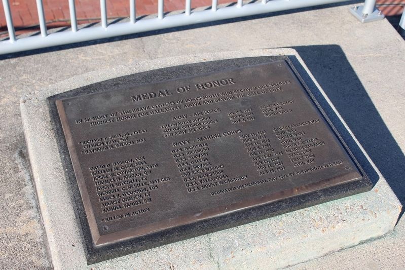 Portsmouth Medal of Honor Memorial text image. Click for full size.