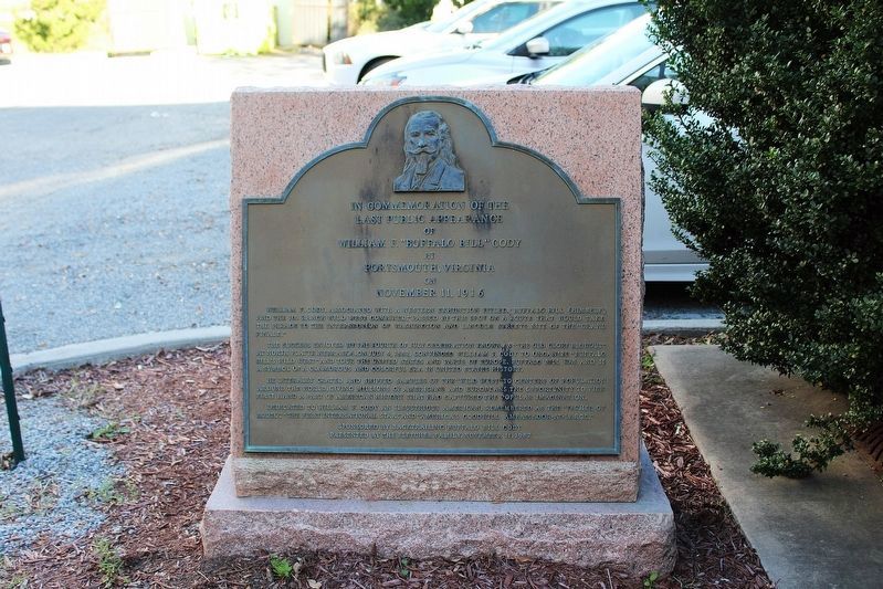 In Commemoration of the Last Public Appearance of William F. “Buffalo Bill” Cody Marker. Click for full size. In Commemoration of the Last Public Appearance of William F. “Buffalo Bill” Cody Marker image. Click for full size.