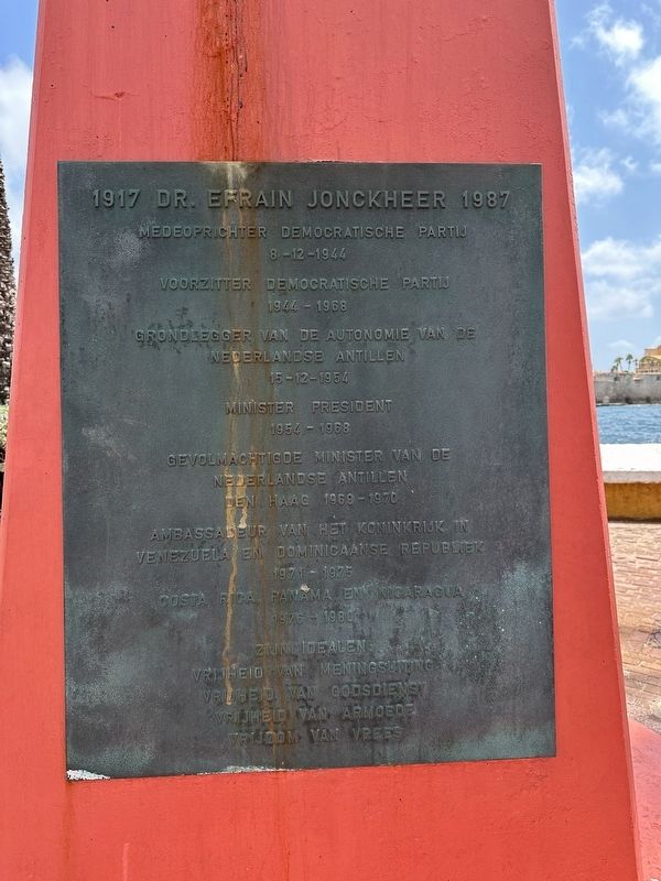 Dr. Efrain Jonckheer Marker - rear plaque image. Click for full size.