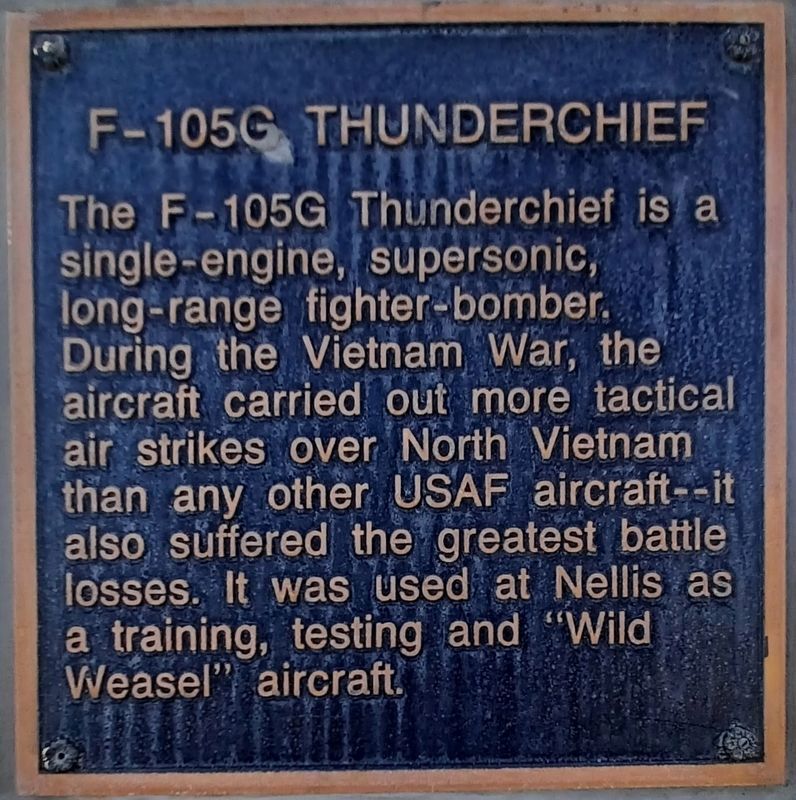 F-105G Thunderchief Marker. Click for full size. F-105G Thunderchief Marker image. Click for full size.