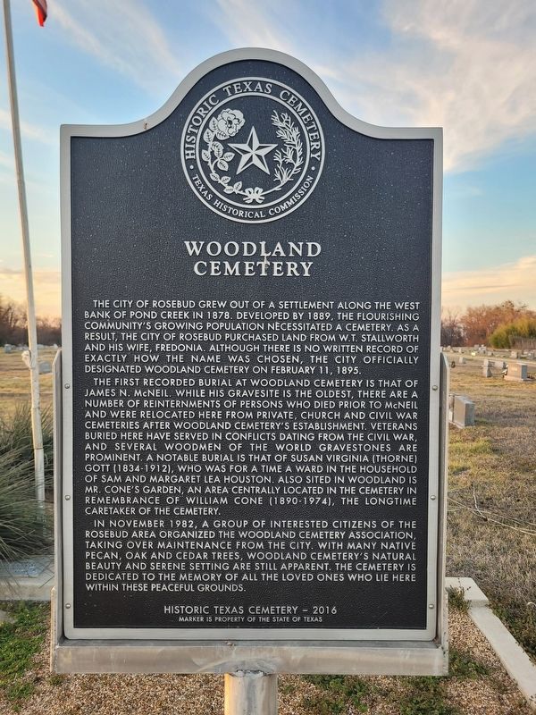 Woodland Cemetery Marker image. Click for full size.