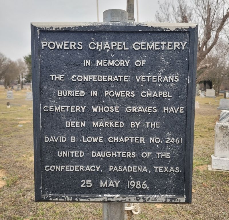 Powers Chapel Cemetery Marker image. Click for full size.