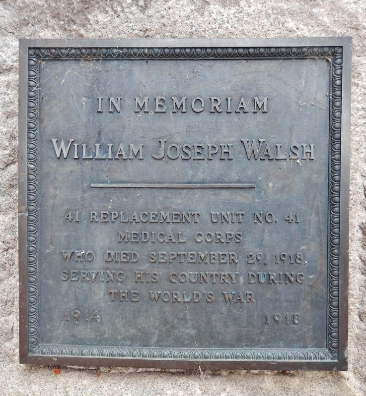 William Joseph Walsh Marker. Click for full size. William Joseph Walsh Marker image. Click for full size.